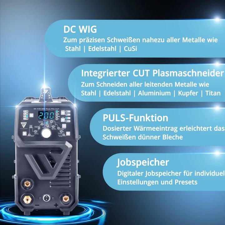 Actual product image Stahlwerk DC TIG 200 Pulse Pro CUT 4-in-1 combi welder