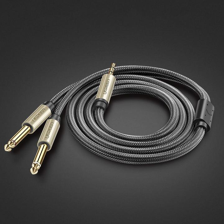 Produktbild Ugreen 3.5 mm Klinke – 2x 6.35 mm Klinke (1 m, 3.5mm Klinke (AUX), 6.3mm Klinke (Jack))