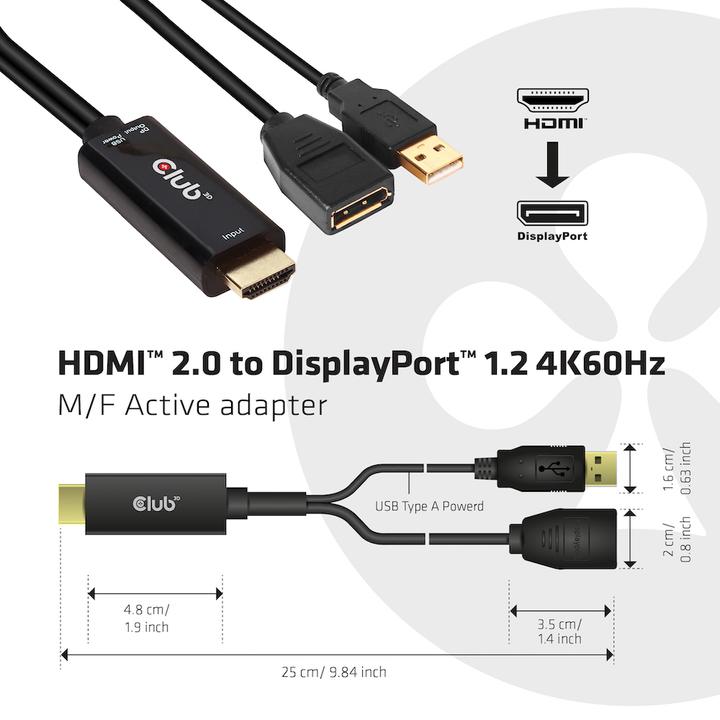 Actual product image Club 3D CAC-1331 (0.25 m, HDMI)