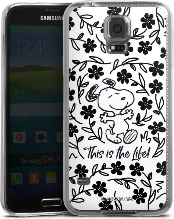 Actual product image DeinDesign Slim Case für Samsung Galaxy S5 Silikon Hülle Ultra Dünn Handyhülle Blumen Peanuts Snoopy (Samsung Galaxy S5)