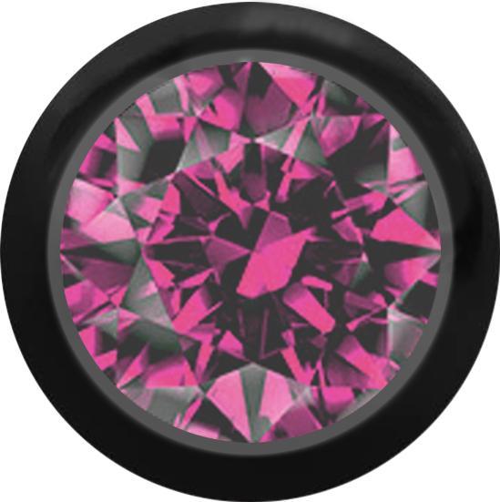 Immagine prodotto Star Piercing Micro sfera nera con cristallo rosa (senza ottone, Titanio G23)
