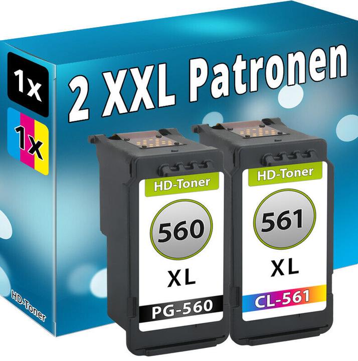 Druckfuxx 2x PATRONEN für CANON PG-560 XL + CL-561 XL PIXMA TS 5350 5351 5353 74