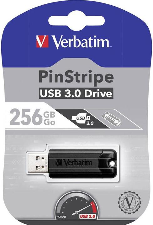 Image du produit Verbatim PinStripe (256 Go, USB-A, USB 3.0)