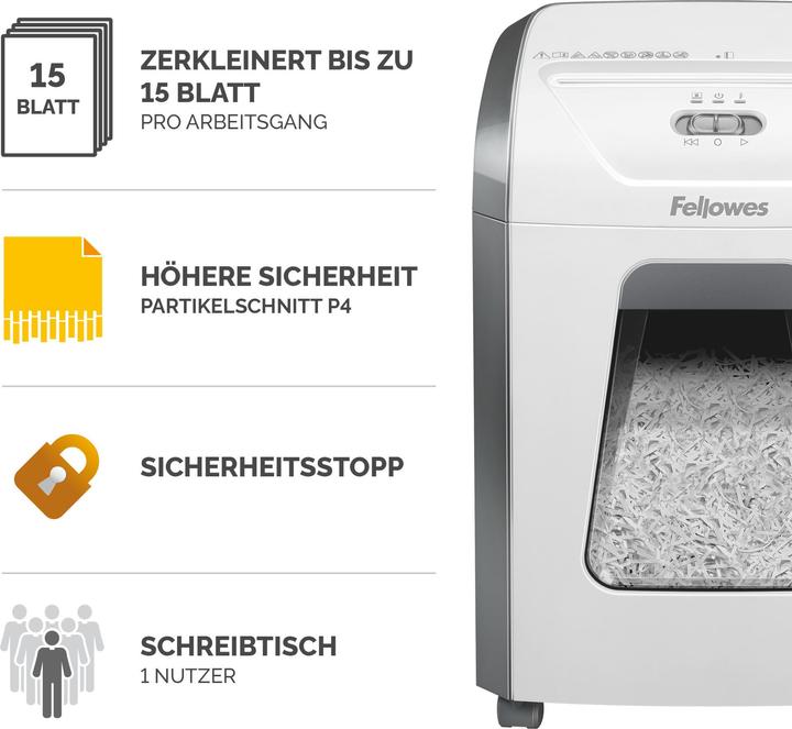 Actual product image Fellowes Shredder 15C white (Particle cut)