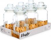 Produktbild Vivalto glatte runde Dose mit Glasdeckel 1200ml (1.20 l)