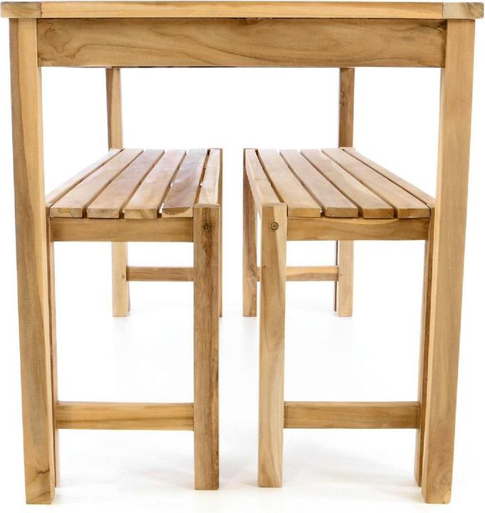 Produktbild VCM Gartenmöbelset Picknickset Sitzgruppe natur Teakholz Bank Tisch 135cm (69 cm)
