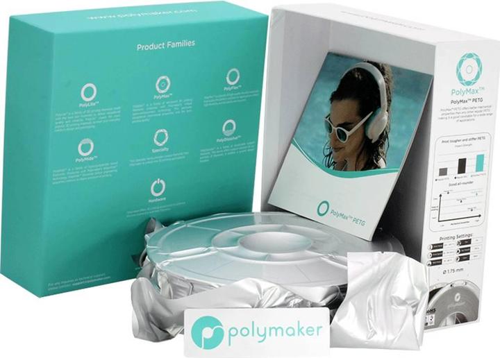 Produktbild Polymaker PolyMax PETG V2 - Black - 1.75mm (PETG, 1.75 mm, 750 g, Schwarz)