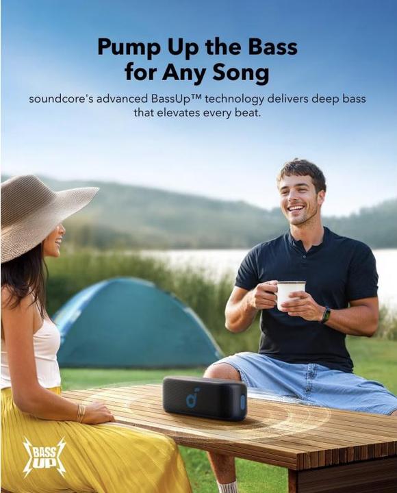 Productafbeelding soundcore Anker - Draadloze Speaker Select 2S (A3171011) - Echte draadloze stereo, 20W, IPX7 - Zwart (16 h)