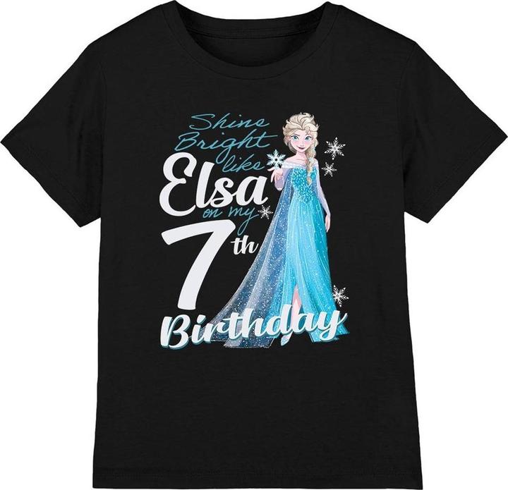 Actual product image Disney Frozen Childrens/Kids Bright Like Elsa 7th Birthday T-Shirt (104)