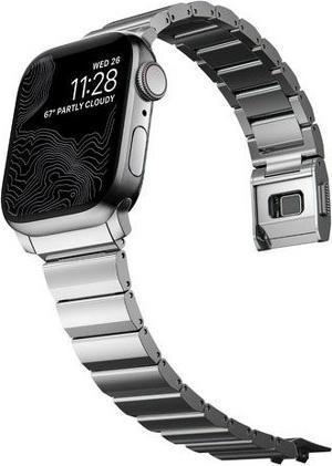 Actual product image Nomad Stainless steel band -terÃƒÂ¤sranneke, Apple Watch 41 / 40 /, hopea (Stainless steel, Apple Watch Series 9)