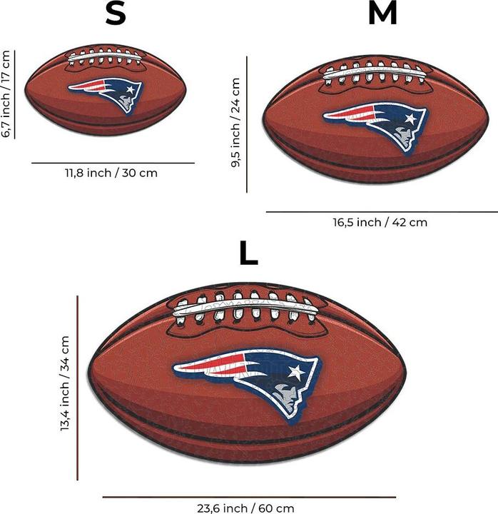 Produktbild Iconic NFL - New England Patriots – Football mit Logo - Holz Puzzle Grösse S (150 Teile) (150 Teile)