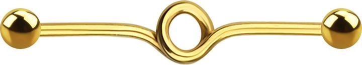 Image du produit Star Piercing Barbell plaqué or noeud avec deux boules (Acier chirurgical 316L)