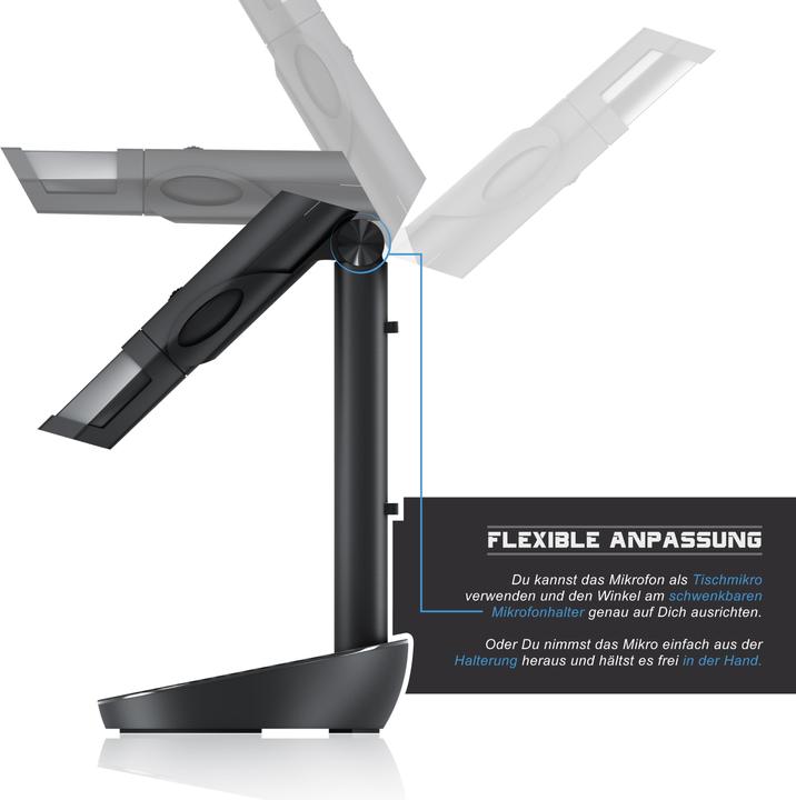 Actual product image CSL Streaming microphone, USB desktop microphone with windscreen RMP 800 desktop microphone / stand