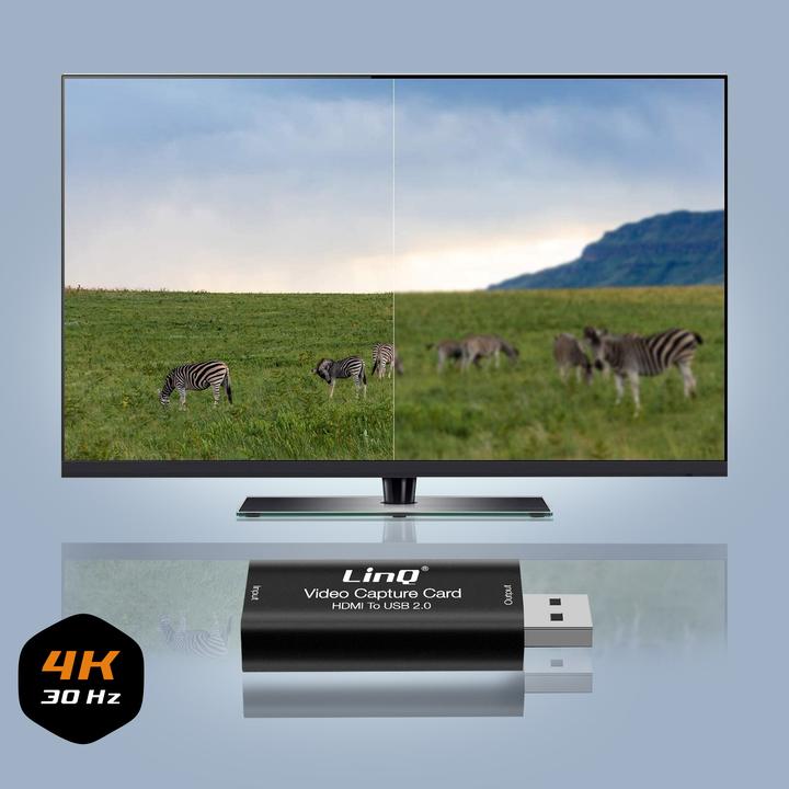 Actual product image LinQ HDMI to USB video capture card