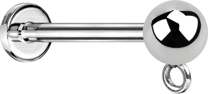 Produktbild Star Piercing Micro Labret Innengewinde silber mit Kugel Ring für Anhänger (ohne Messing, Chirurgenstahl 316L)