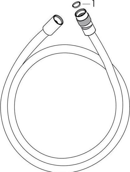 Actual product image hansgrohe AXOR 1250mm shower hose brushed nickel (125 cm)