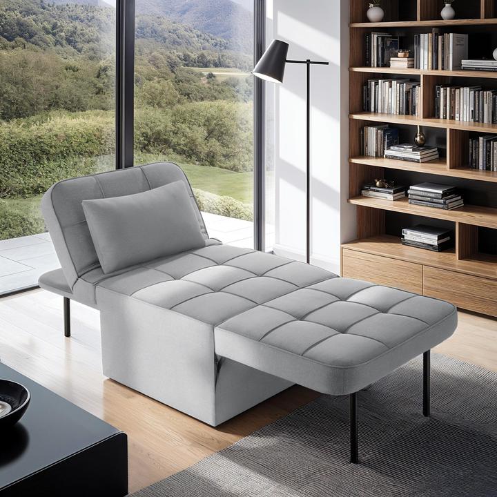 Actual product image tectake Lounger Chair Ponto - 4 in 1 as stool, armchair, lounger or bed, 6-position adjustable backrest