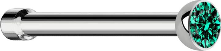 Star Piercing Nasenstecker gerade silber mit Kristall türkis (Titan G23, ohne Messing)