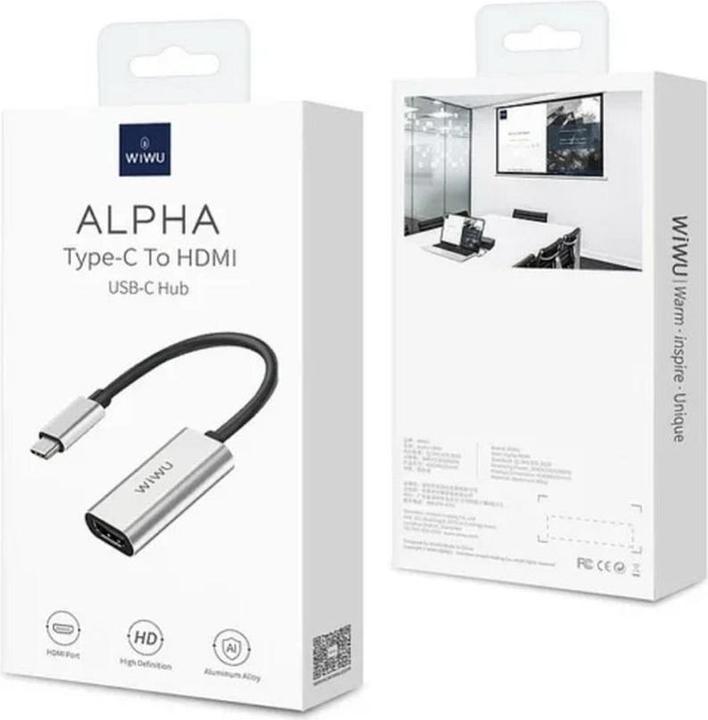 Wiwu Converter - Legend series adapter Wi-C049 USB C to HDMI - black (USB-C)