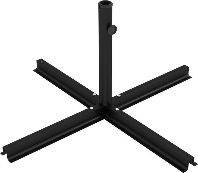 Produktbild Swisshandel24 Kreuzständer 4 kg Ø38 bis 48 mm, für Ampelschirm, Metall, Schwarz 100 x 100 x 75 cm
