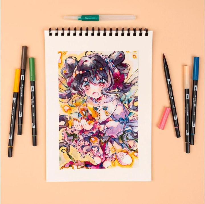 Produktbild Tombow Dual Brush Pen Etui (Pale Cherry, Redwood, Carnation, Light Blue, Light Orange, tiki teal, 6 x)