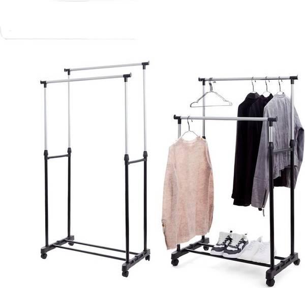Actual product image Homeline Adjustable double clothes rack