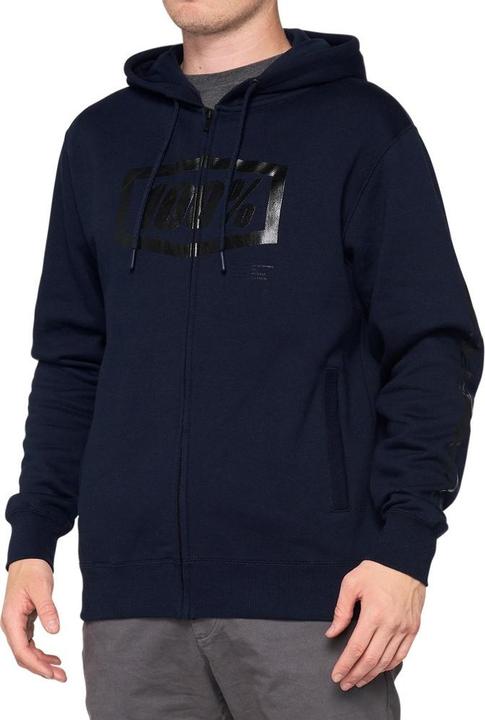 Actual product image 100% Syndicate Hooded Jacket with Zip, Size L, Navy Blue/Black (L)
