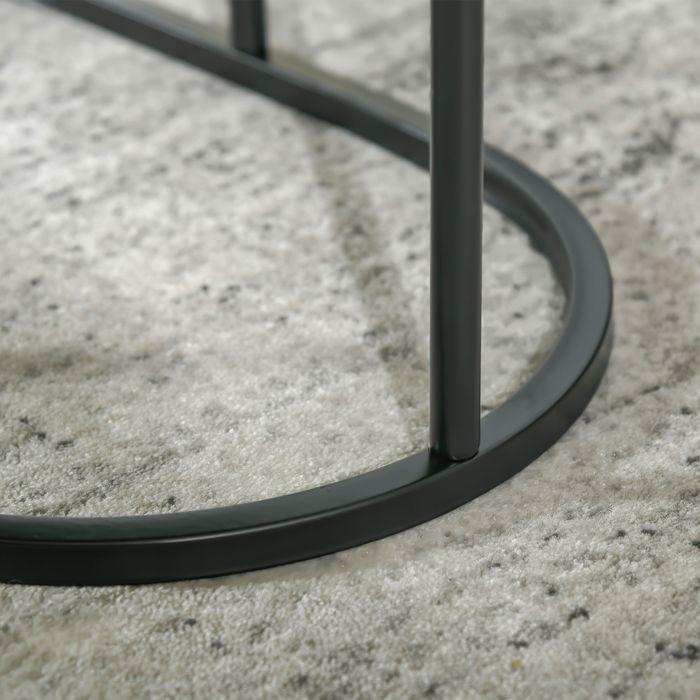 Produktbild Swisshandel24 2er-Set Beistelltisch im Industriedesign, Marmoroptik, Couchtisch, Beistelltisch, stapelbar, Schwarz