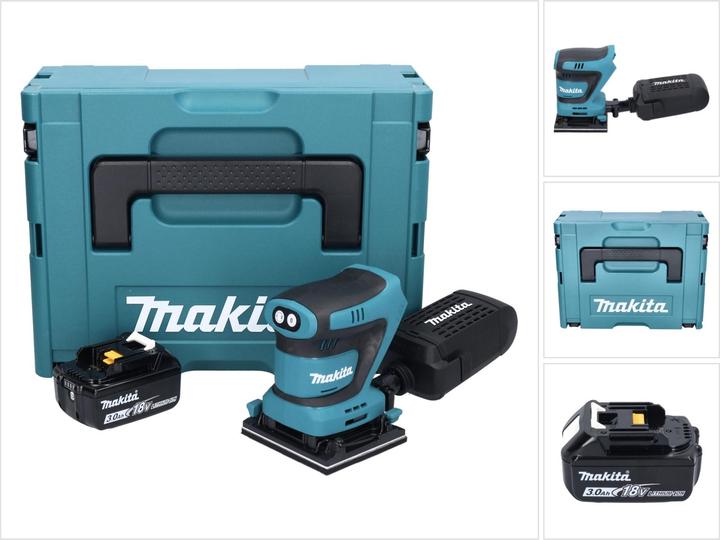 Makita DBO 480 F1J Cordless Finishing Sander 112 x 102 mm 18 V + 1x Battery 3.0 Ah - without (Sander)