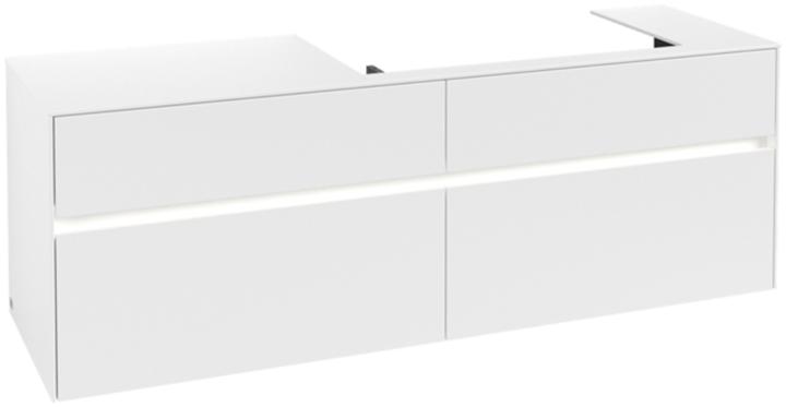 Produktbild Villeroy & Boch V&B Waschtischunterschrank COLLARO 1600x548x500mm m LED-B. White Matt (160 x 50 x 55 cm)