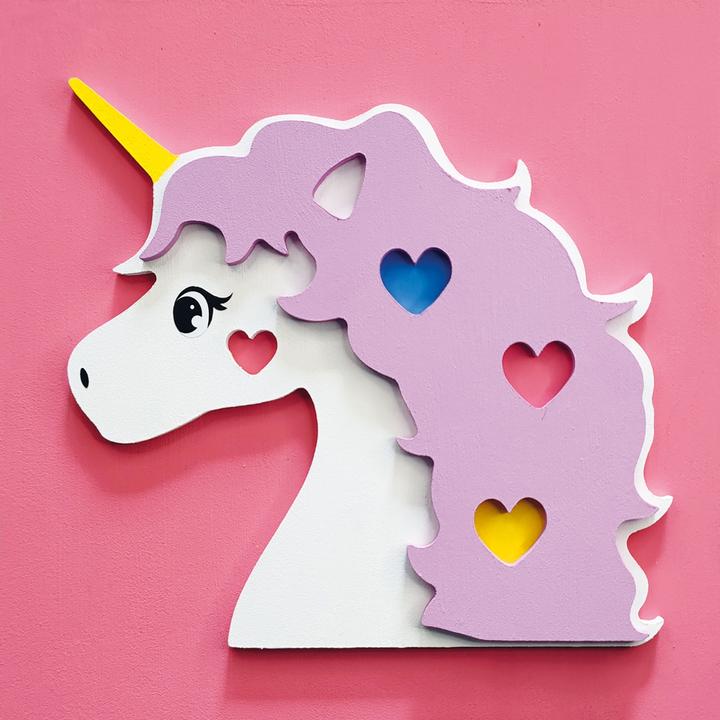 Image du produit Aladine Tableau en bois 3D à peindre Licorne