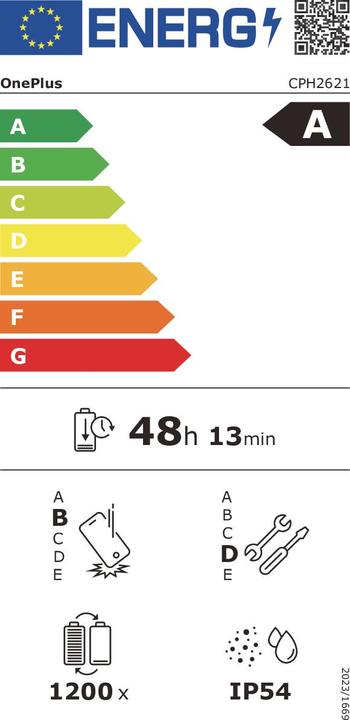 Energie-Label OnePlus Nord CE4 Lite (256 GB, Super Silver, 6.67", Hybrid Dual SIM, 50 Mpx, 5G)