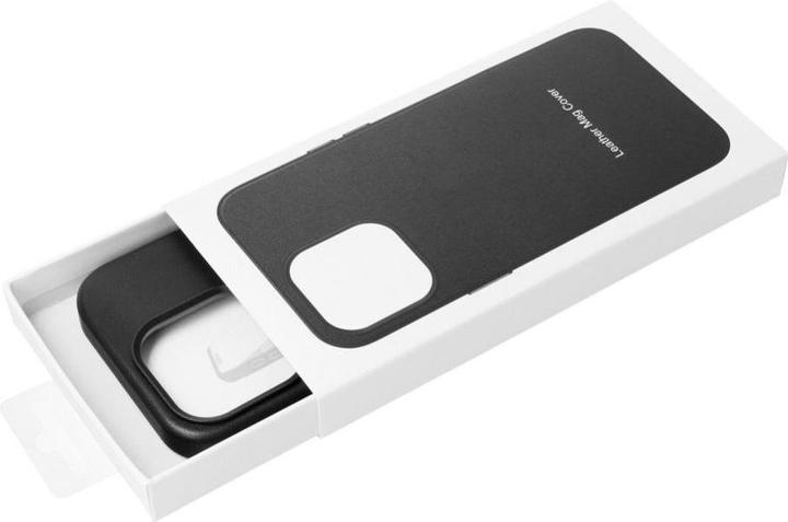 Actual product image OEM Back panel cover LEATHER MAG COVER case for IPHONE 12 black (Apple iPhone 12)