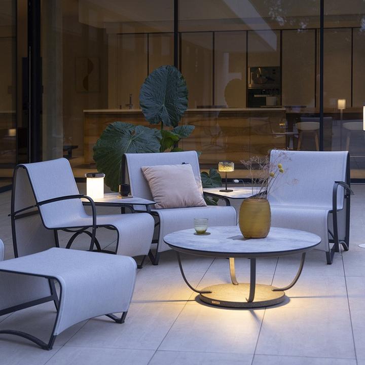 Immagine prodotto Les Jardins Tavolino luminoso Jet Stream alluminio GRIGIO, cemento cerato HPL JSTAL11