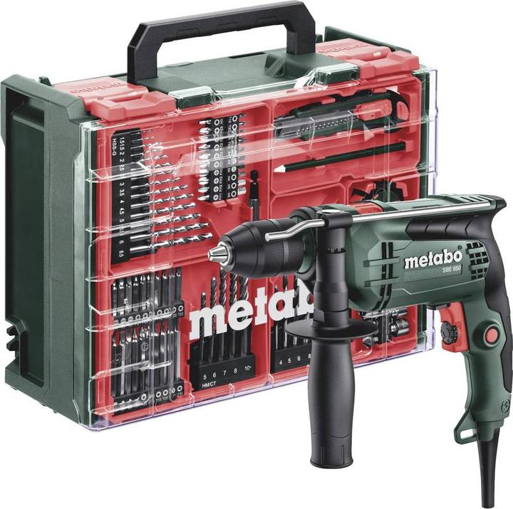 Anleitung, SBE 650 Set Schlagbohrmaschine, Schnellspannbohrfutter Futuro Plus Zusatzhandgriff, Kunststoffkoffer Zubehör-Set
