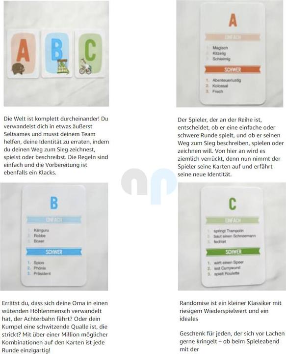 Actual product image Gamely RANDOMISE - Draw, play & describe colourful identities (German)