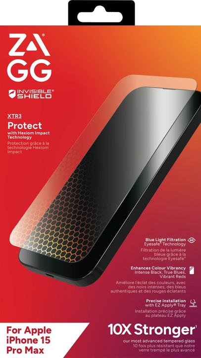 Actual product image Zagg Invisibleshield Glass Xtr3 Am E (1 Piece, Apple iPhone 15 Pro Max)