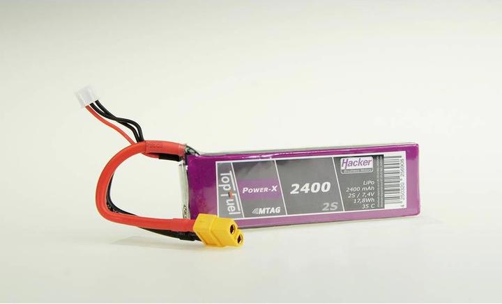 Actual product image Hacker LiPo Pack TF Power-X 2400-2S MTAG (7.40 V, 2400 mAh)