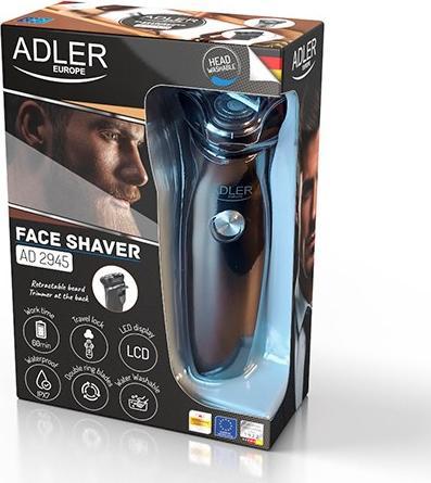 Immagine prodotto Adler | Rasoio elettrico con regolabarba | AD 2945 | Durata di funzionamento (max) 60 minuti | Wet&Dry