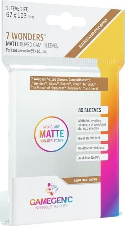 Image du produit Gamegenic GGS10059 - MATTE 7 Wonders Pochettes 67 x 103 mm - Transparent (80 pochettes)