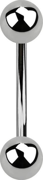 Star Piercing Micro Banane silber mit zwei Kugeln (ohne Messing, Titan G23)