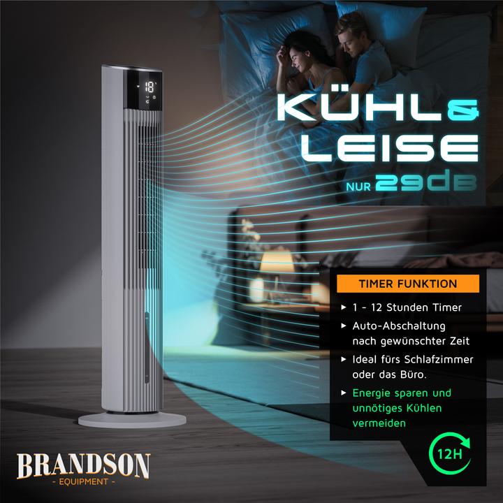 Actual product image Brandson Mobiler Luftkühler mit Wasserkühlung, Klimagerät, 60W, WIFI, Turmventilator, Verdunstungskühler