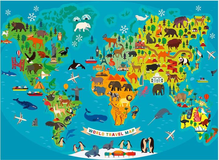 Produktbild Ravensburger Tiere Weltkarte (150 Teile)