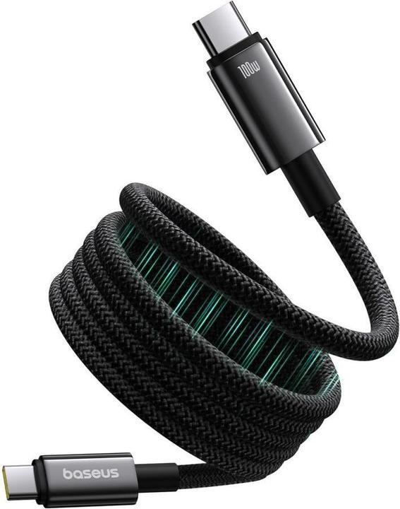 Actual product image Baseus Tungsten Gold magnetic USB-C / USB-C cable 100W 1m - black (1 m, USB 2.0)