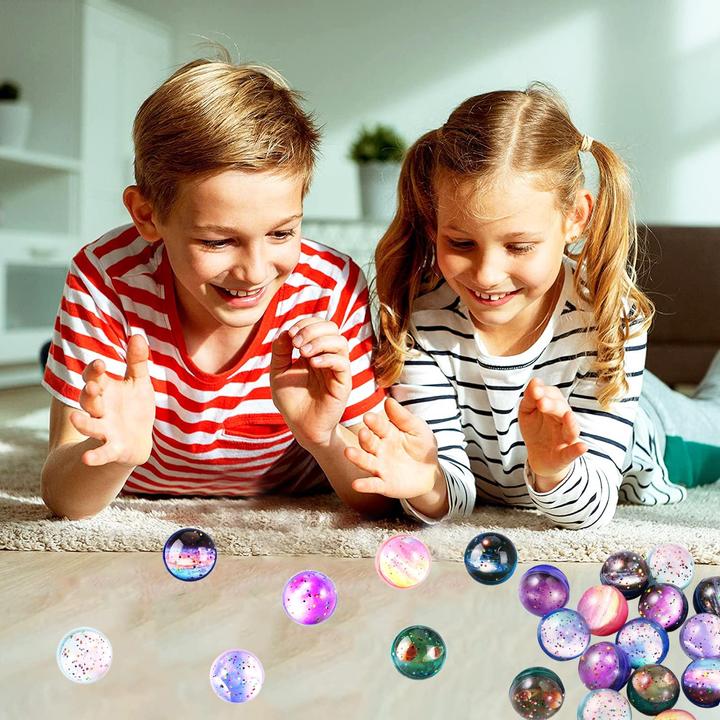 Image du produit I Am Creative (20er Set) Ø32mm Gummi Ball Bouncing Hüpfball Spielzeug Mitgebsel Flummi - Weltraum