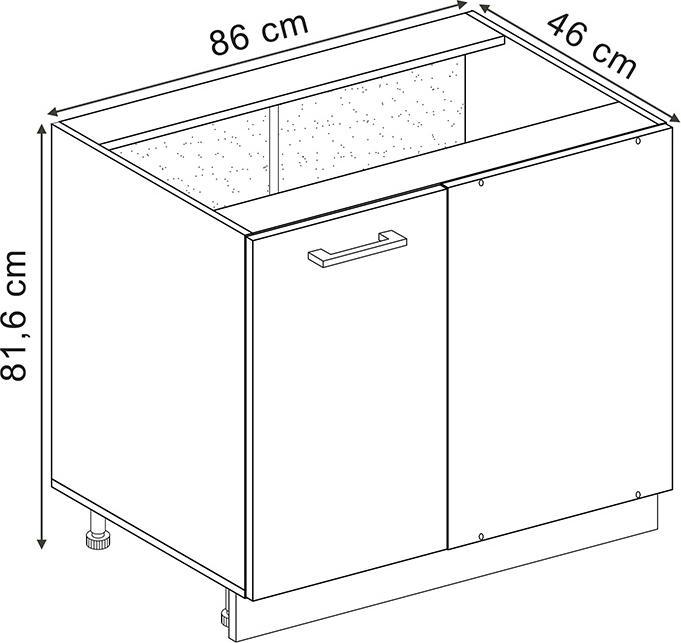 Actual product image Vicco Eckunterschrank R-Line (86 x 60 x 81.5 cm)