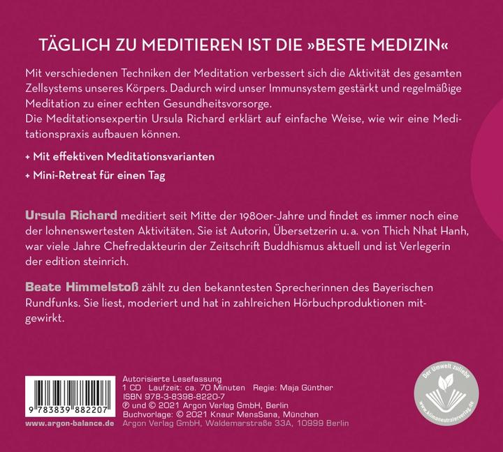 Image du produit Méditation pour stimuler le système immunitaire (Ursula Richard, Beate Himmelstoss, Allemand)