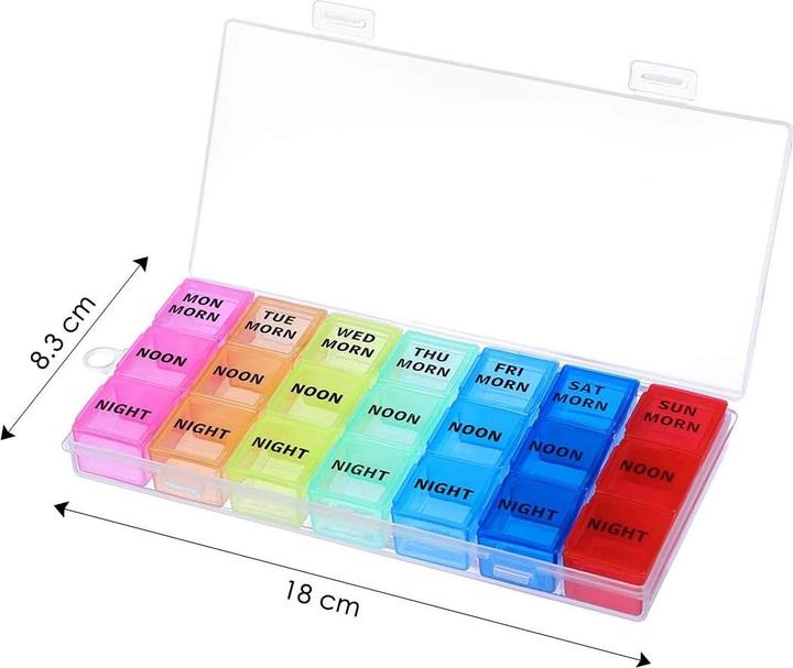 Image du produit Cbx Tablettenbox 7 Tage, Pillendose für eine Woche, Tablettenorganizer mit 21 Fächern