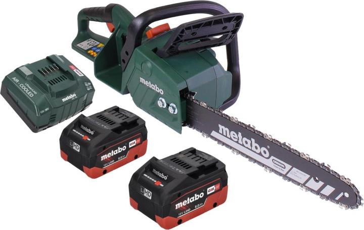 Actual product image Metabo MS 36-18 LTX BL 40 Battery chain saw 36 V ( 2x 18 V ) 40 cm 22 m/s Brushless + 2x Battery 8,0 Ah (Battery chain saw)