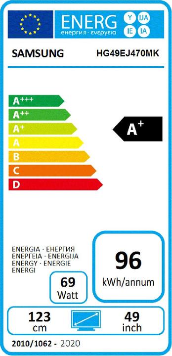 Energy Label Samsung HG49EJ470MKXEN (49", LCD)